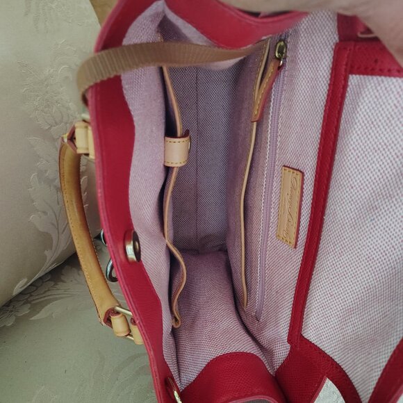 Dooney And Burke Tomato Red Wexford Leather Janine - Picture 5 of 12